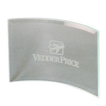 BGC75 - Clear Beveled Glass Crescent Award w7"x5"