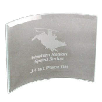 BGC86 - Clear Beveled Glass Crescent Award w8"x6"