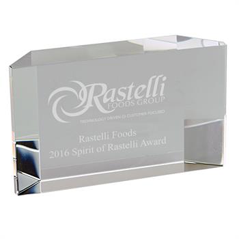 CCFB47 - Crystal Facet Block Award - w7"x4-1/2"