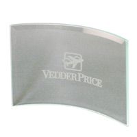Clear Beveled Glass Crescent Award w7"x5"