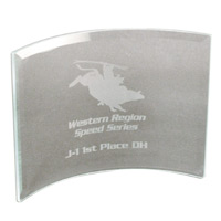 Clear Beveled Glass Crescent Award w8"x6"