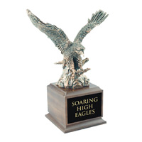 Bronze Eagle on Cherry Finish Base