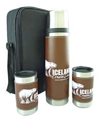 Brown Leatherwrap Gift Set