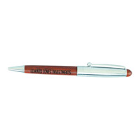 Rosewood Barrel/Silver Cap Ballpoint Pen