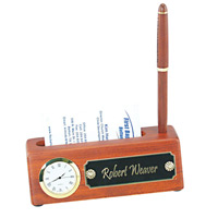 Rosewood-Business-Card-HolderClock